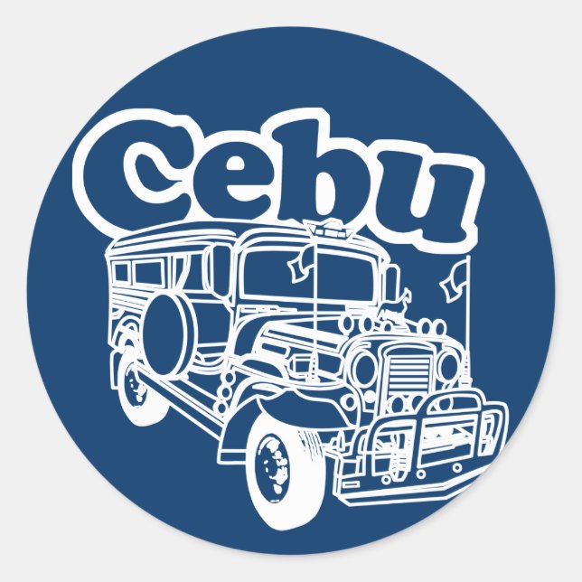 Cebu Jeepney Classic Round Sticker (Front)