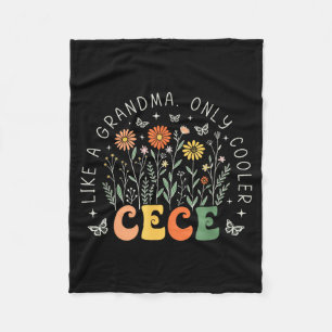 Cece like a grandma only cooler wildflower mother' fleece blanket