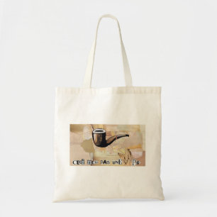"Ceci n'est pas une pipe" inspired collage tote