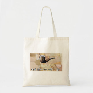 "Ceci n'est pas une pipe" inspired collage tote