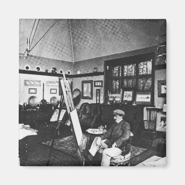 Cecil Aldin in his studio Magnet (Front)