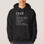 CECIL Definition Personalised Name Funny Birthday  Hoodie<br><div class="desc">CECIL Definition Personalised Name Funny Birthday Gift Idea</div>