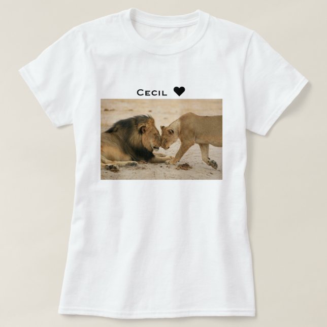 Cecil Show Some Love Lion & Lioness T-Shirt (Design Front)