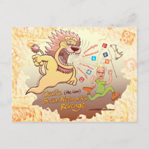 Cecil the Lion's Social Networks Revenge Postcard