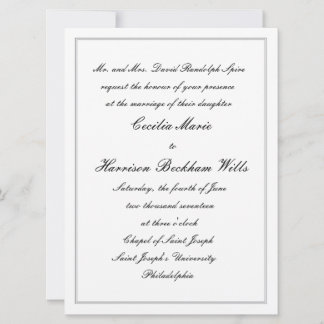 Cecilia: Traditional Wedding Invitation (black)