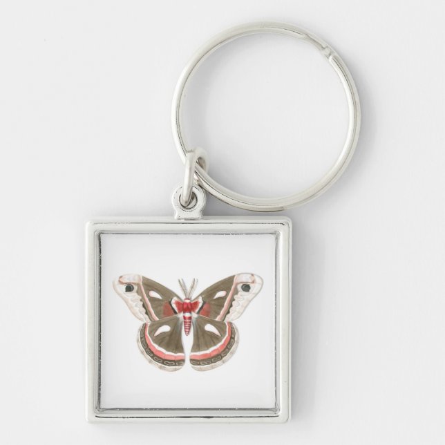 Cecropia Moth Keychain (Front)