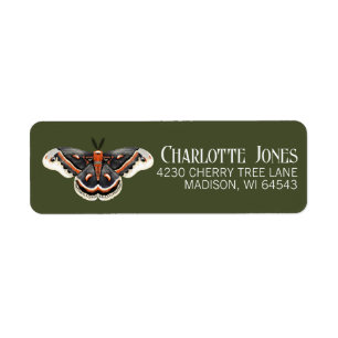Cecropia Moth Return Address Label