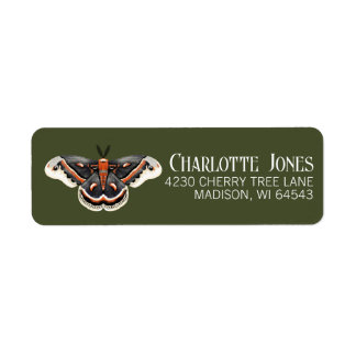 Cecropia Moth Return Address Label