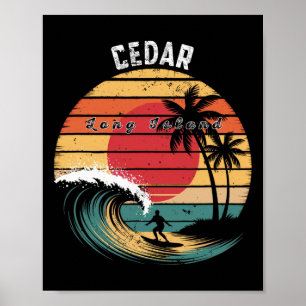 Cedar Beach Long Island Beach Surfing Poster