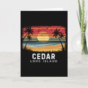 Cedar Beach Long Island Surfboard Beach Card