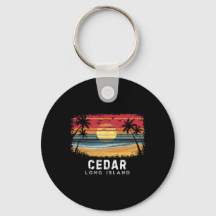 Cedar Beach Long Island Surfboard Beach Key Ring