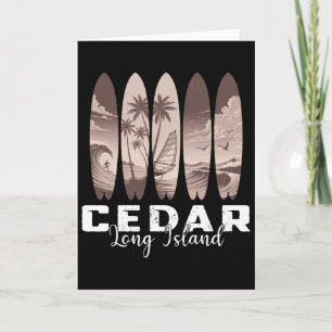 Cedar Beach Long Island Surfboard Men Women Surfin Card