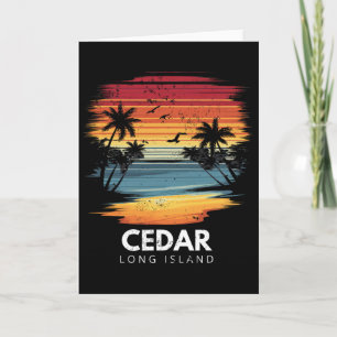 Cedar Beach Long Island Surfboard Surfing Vintage Card
