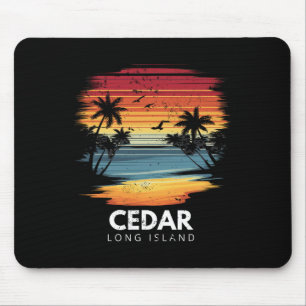 Cedar Beach Long Island Surfboard Surfing Vintage Mouse Pad