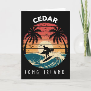 Cedar Beach Long Island Surfboard Waves Beach Card