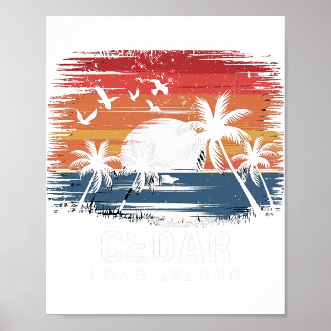 Cedar Beach Long Island Surfing Surfer  Poster (Front)