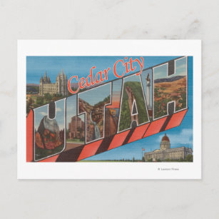 Cedar City, Utah - Large Letter Scenes Postcard