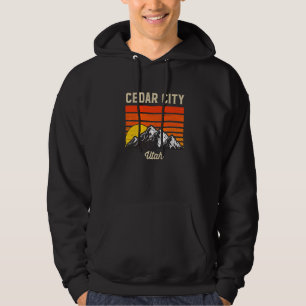Cedar City Utah Retro Vintage City State Usa Hoodie