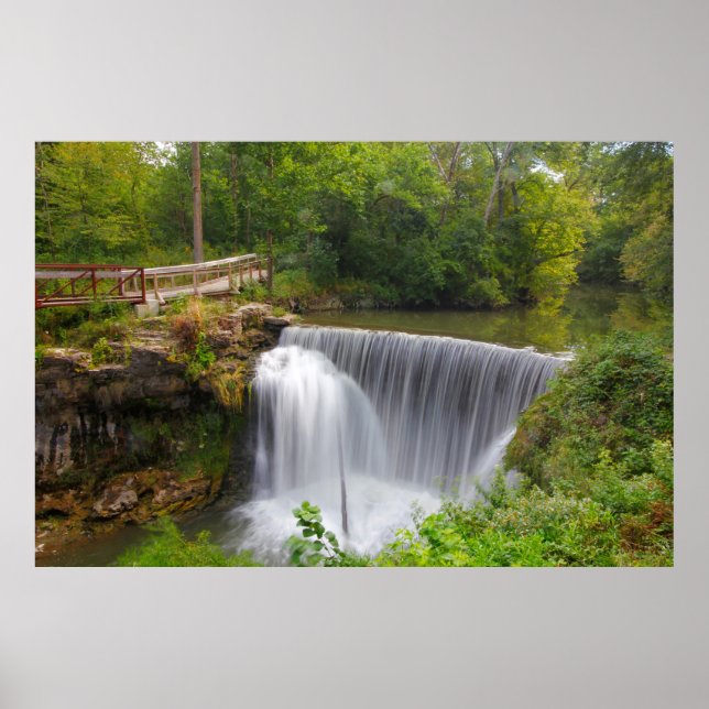 Cedar Cliff Falls, Cedarville, Ohio Poster (Front)