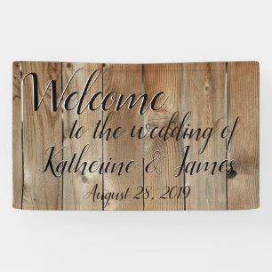 Cedar Fence, Custom Wedding Welcome Banner