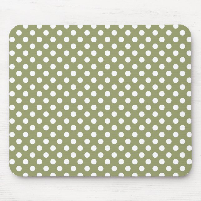 Cedar Green Polka Dot Mousepad (Front)