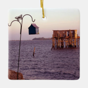 Cedar Key Bird Feeder Ceramic Ornament