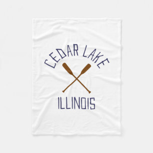 Cedar Lake Illinois Outdoors Vintage 1 Fleece Blanket