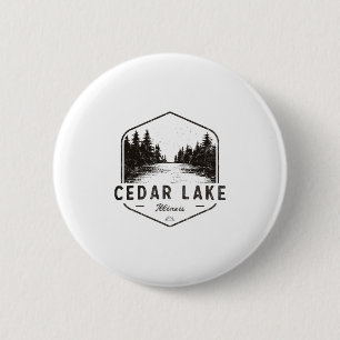 Cedar Lake Illinois Outdoors Vintage 2  6 Cm Round Badge