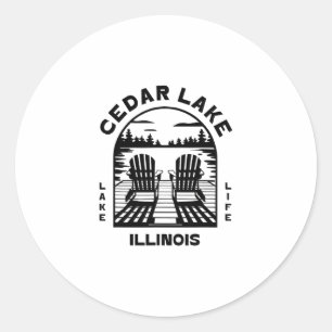 Cedar Lake Illinois Outdoors Vintage Classic Round Sticker