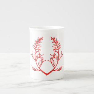 Cedar Leaves on a Bone China Mug