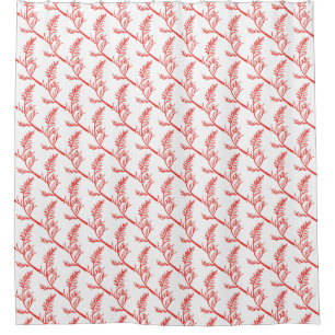 Cedar Leaves on a Shower Curtain