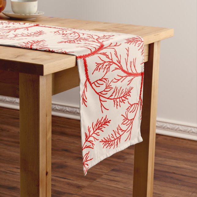 Cedar Leaves on a Table Runner (In Situ)