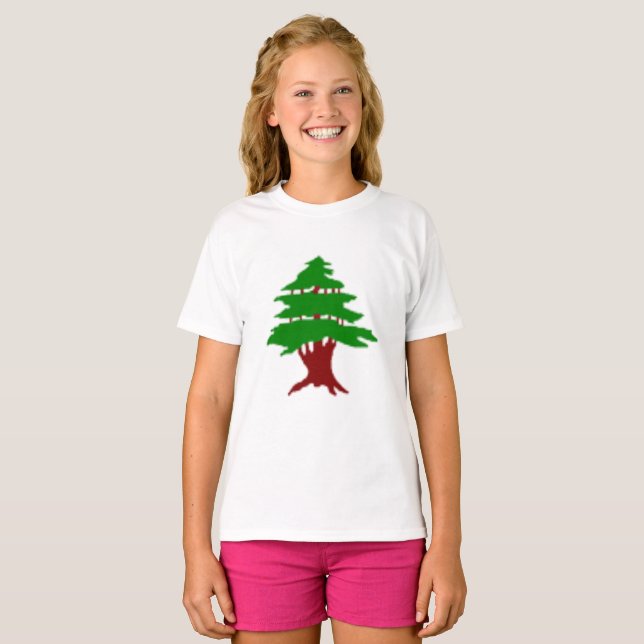 Cedar of Lebanon Premium Patriotic Image T-Shirt (Front Full)
