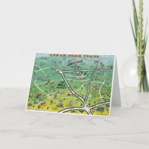 Cedar Park Map Greeting Card