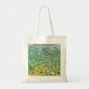 Cedar Park Texas Cartoon Map Tote Bag