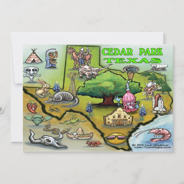 Cedar Park TEXAS Map Card (Front)