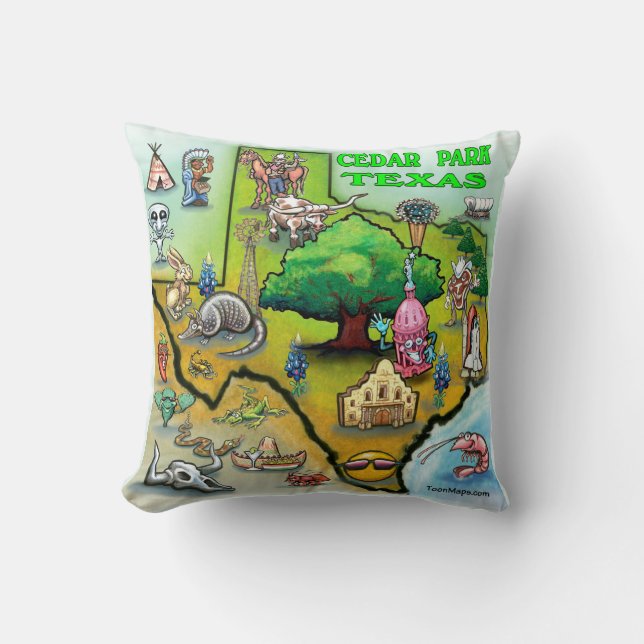 Cedar Park Texas Throw Pillow (Front)