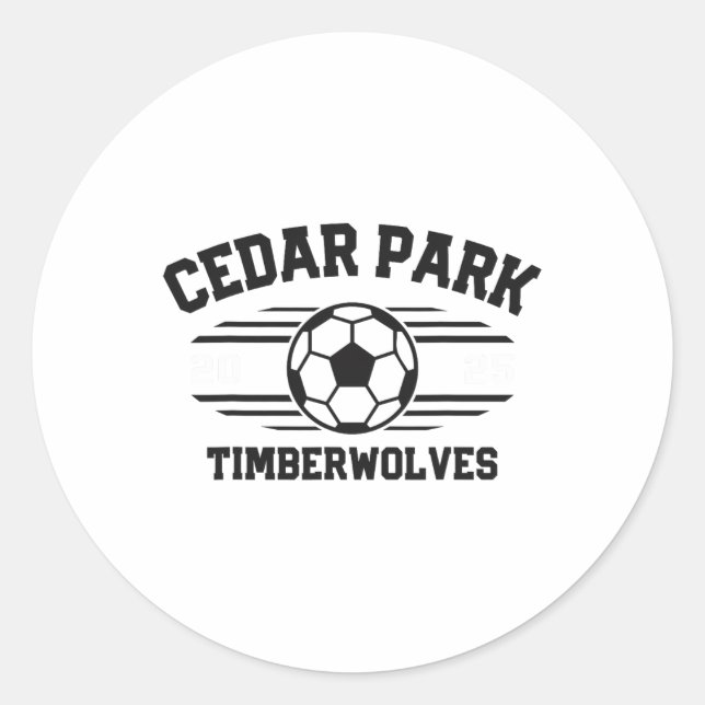 Cedar Park Timberwolves Soccer Ll 2025  Classic Round Sticker (Front)