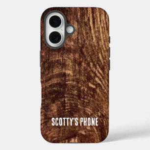 Cedar Planks   rustic wood grain pattern  iPhone 16 Case