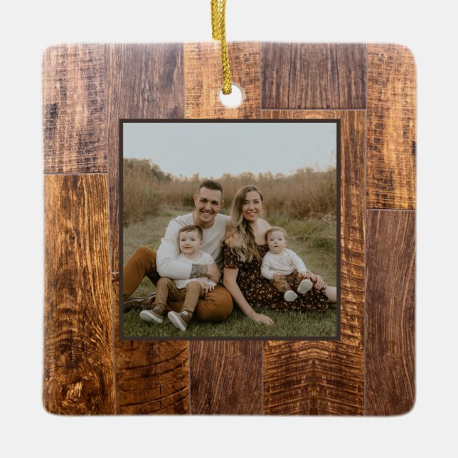 Cedar Planks | rustic wood grain pattern  Ceramic Ornament (Front)