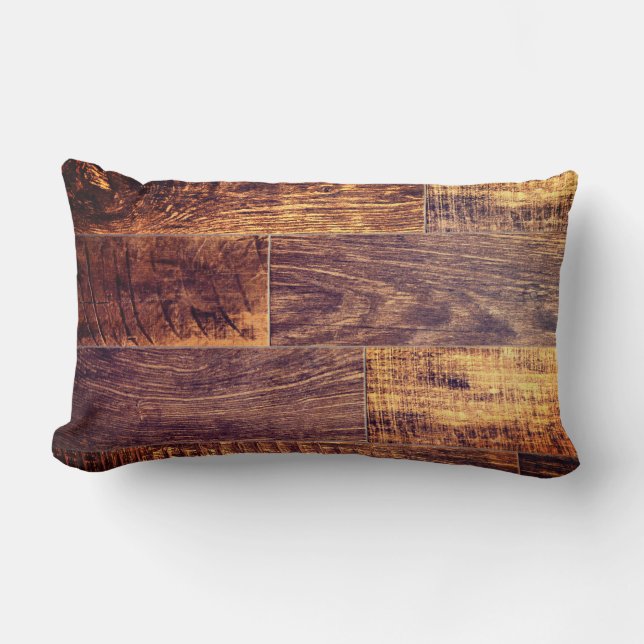 Cedar Planks | rustic wood grain pattern  Lumbar Cushion (Front)