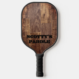 Cedar Planks rustic wood grain pattern Pickleball Paddle