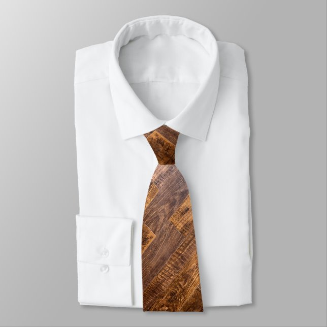 Cedar Planks | rustic wood grain pattern  Tie (Tied)