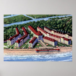 Cedar Point Ohio Hotel Breakers 1920 Poster
