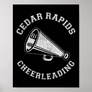 Cedar Rapids Cheer Distressed Retro 90's Cheerlead Poster