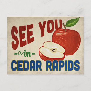 Cedar Rapids Iowa Apple - Vintage Travel Postcard