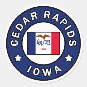 Cedar Rapids Iowa Classic Round Sticker