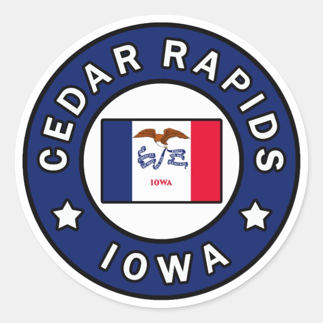 Cedar Rapids Iowa Classic Round Sticker (Front)