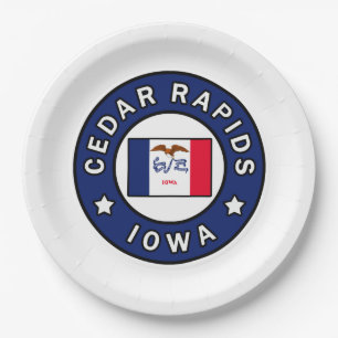 Cedar Rapids Iowa Paper Plate
