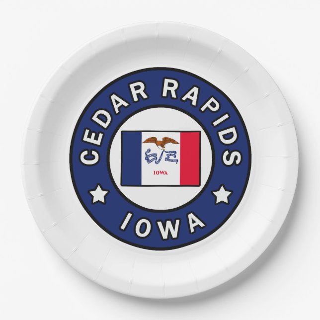 Cedar Rapids Iowa Paper Plate (Front)